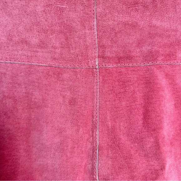 Vintage Pink Genuine Suede Mini Skirt - Picture 5 of 6